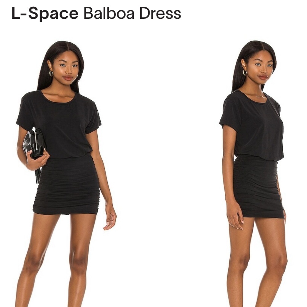 L*Space Balboa Black Short Sleeve Dress | Beach Cover-Up | Boho Resort Style